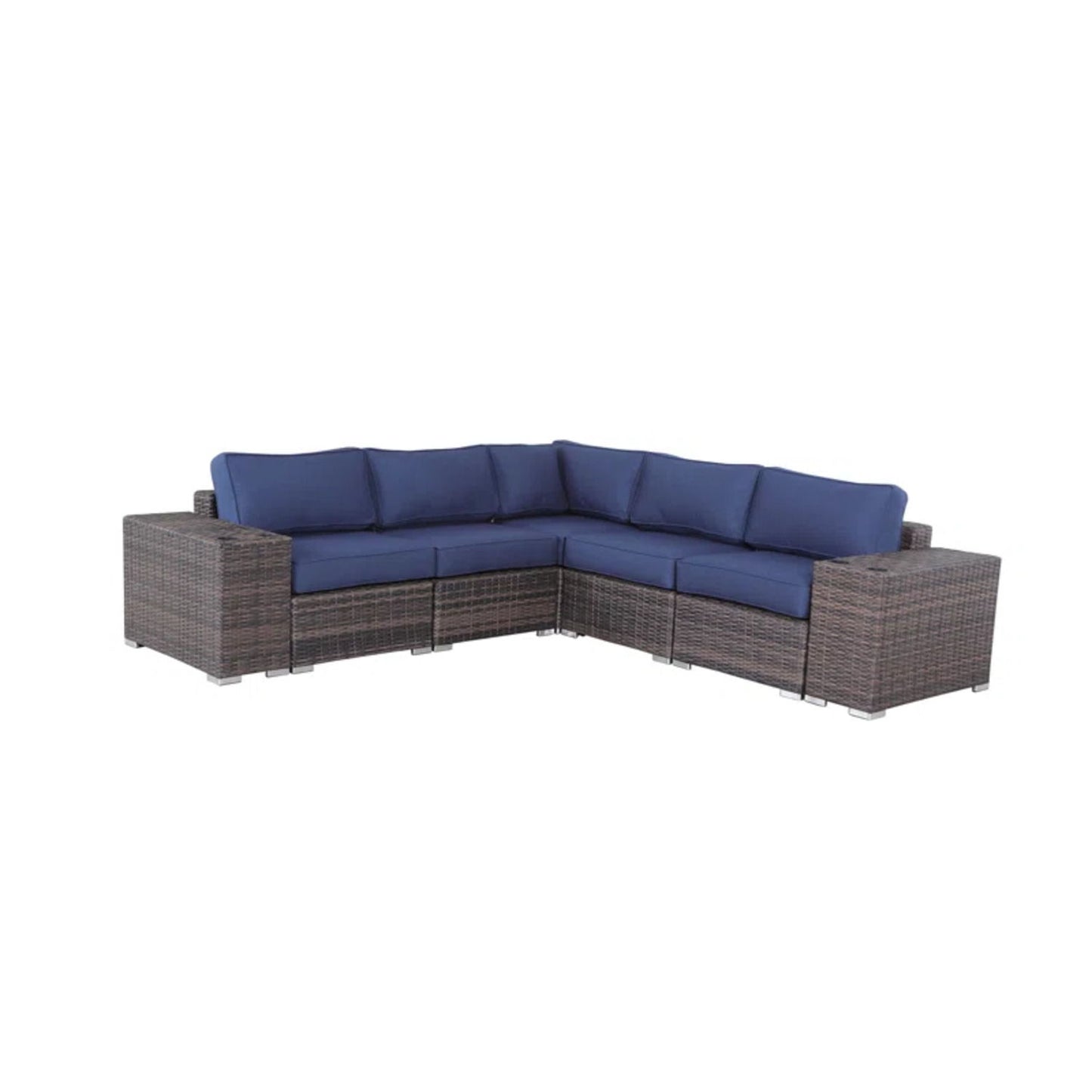 Modern Rattan Wicker Seating Group With Cushions LSI Patio Furniture