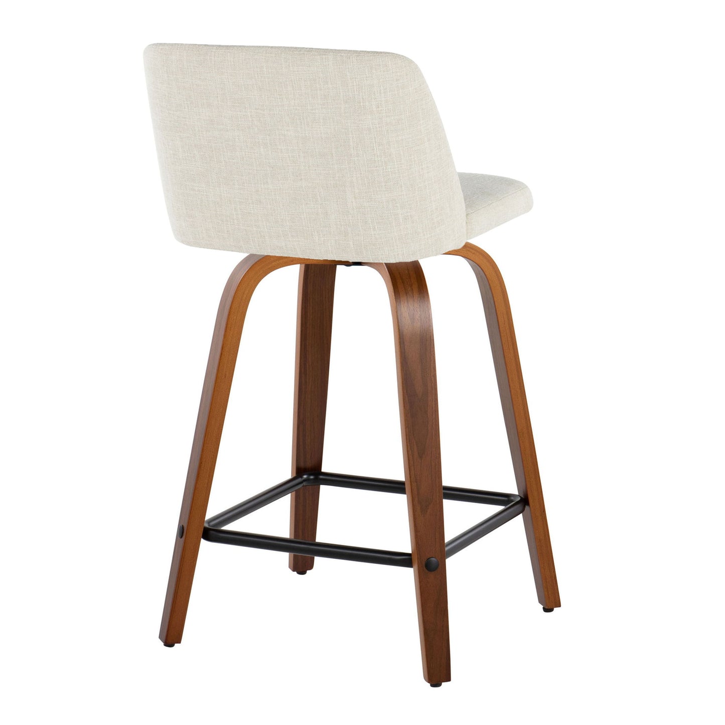 Toriano - Contemporary Fixed Height Counter Stool Swivel With Square Footrest (Set of 2) Lumi Source