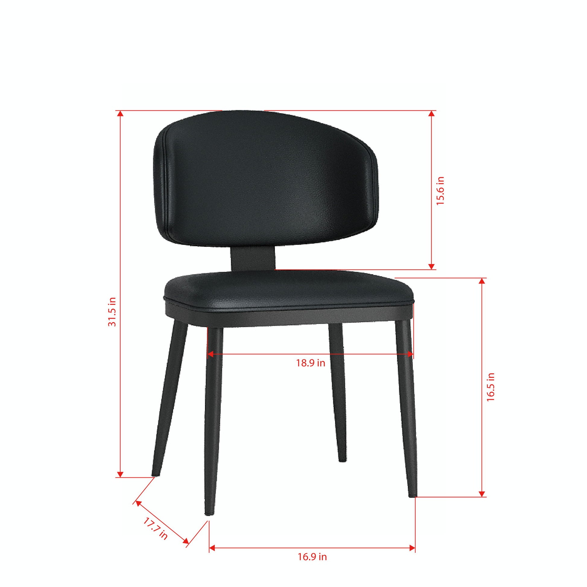 Modern Design Dining Chairs (Set of 2) - Black Home Essentials