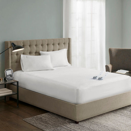 California King Waterproof Heated Mattress Pad - White Serta