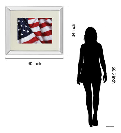 American Flag By Kikk Brilliantly - Mirror Framed Wall Art - Red