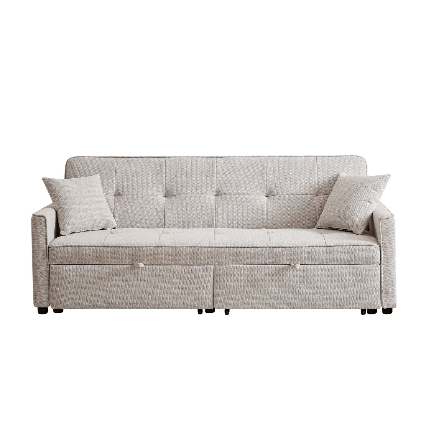 3 In 1 Convertible Sleeper Sofa Bed, Reclining Backrest, Pillows, Pockets Home Essentials