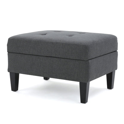 Ottoman With Birch Wood Legs And Cushioned Top For Comfort Noble House