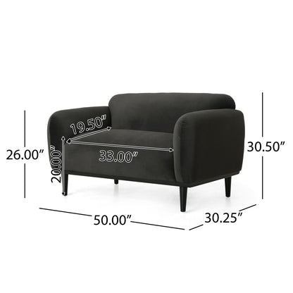 Sway - Upholstered Loveseat With Wood Legs And Round Arms Noble House