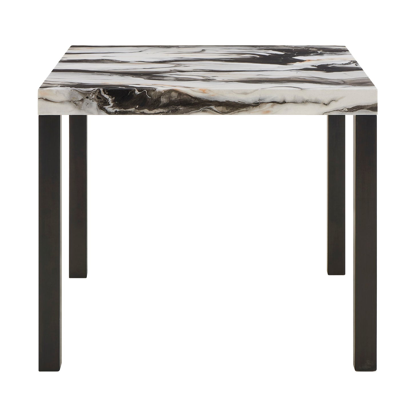Vega - Faux Marble Counter Height Table - White / Black Crown Mark