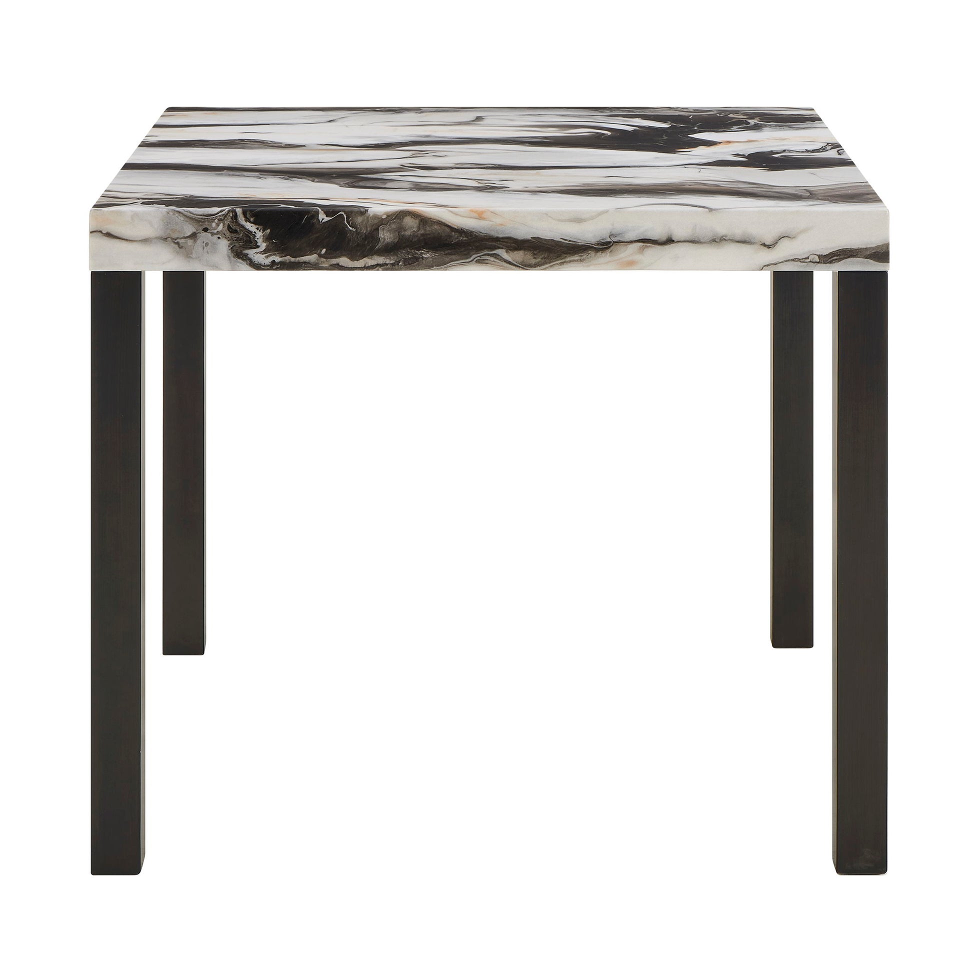 Vega - Faux Marble Counter Height Table - White / Black Crown Mark