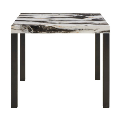 Vega - Faux Marble Counter Height Table - White / Black Crown Mark