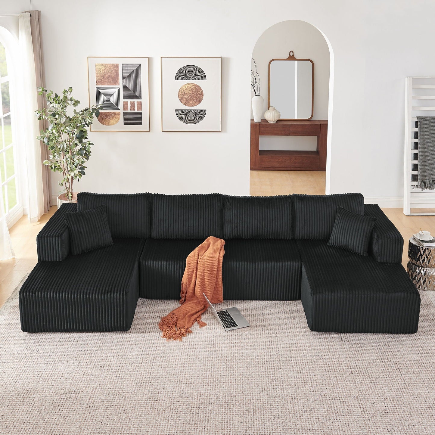 U - Shaped Modular Sectional Sofa For Living Room Home Essentials