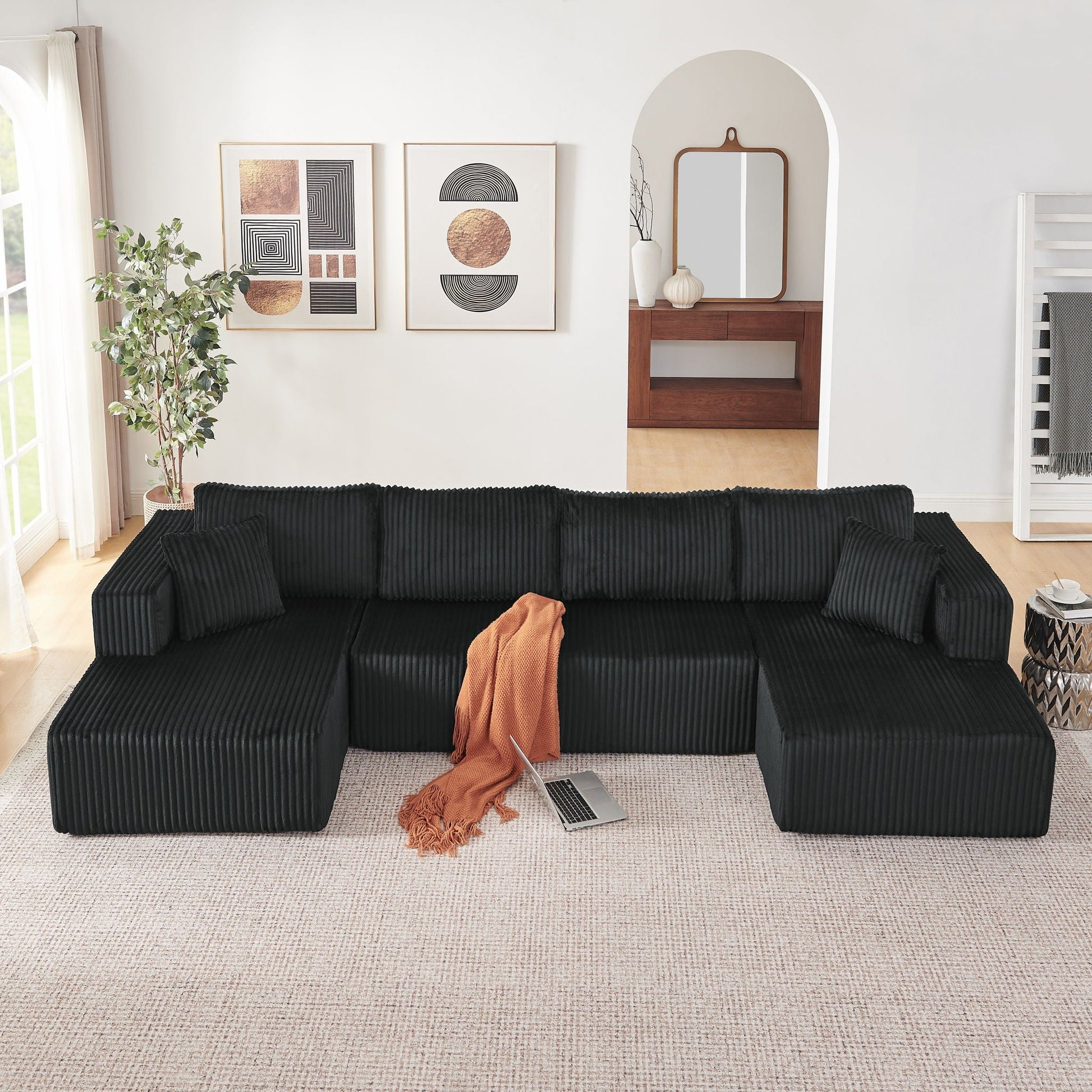 U - Shaped Modular Sectional Sofa For Living Room Home Essentials