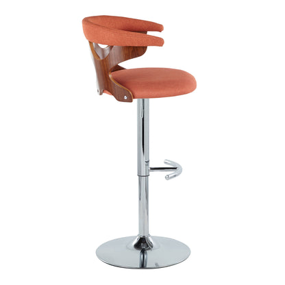 Gardenia - Mid Century Modern Adjustable Barstool With Swivel With Rounded T Footrest (Set of 2) Lumi Source