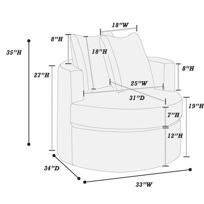Swivel Upholstered Accent Chair For Living Room Home Essentials