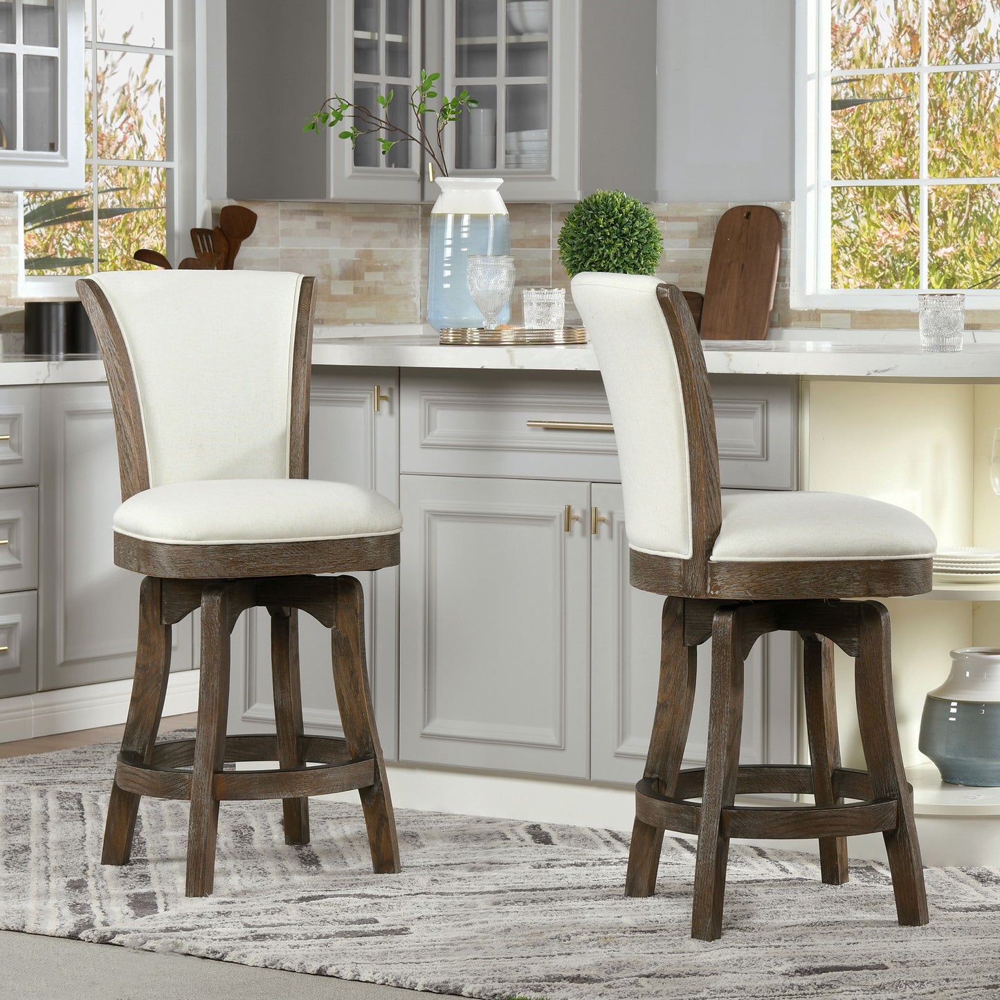Henry - Armless Swivel Counter Height Bar Stool Jennifer Taylor Home