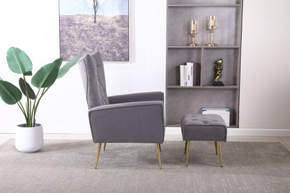 Modern Accent Chair With Ottoman, Comfy Armchair For Living Room - Snoozhouse
