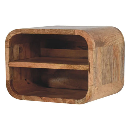 Floating Open Curve Nightstand - Oak Artisan Furniture