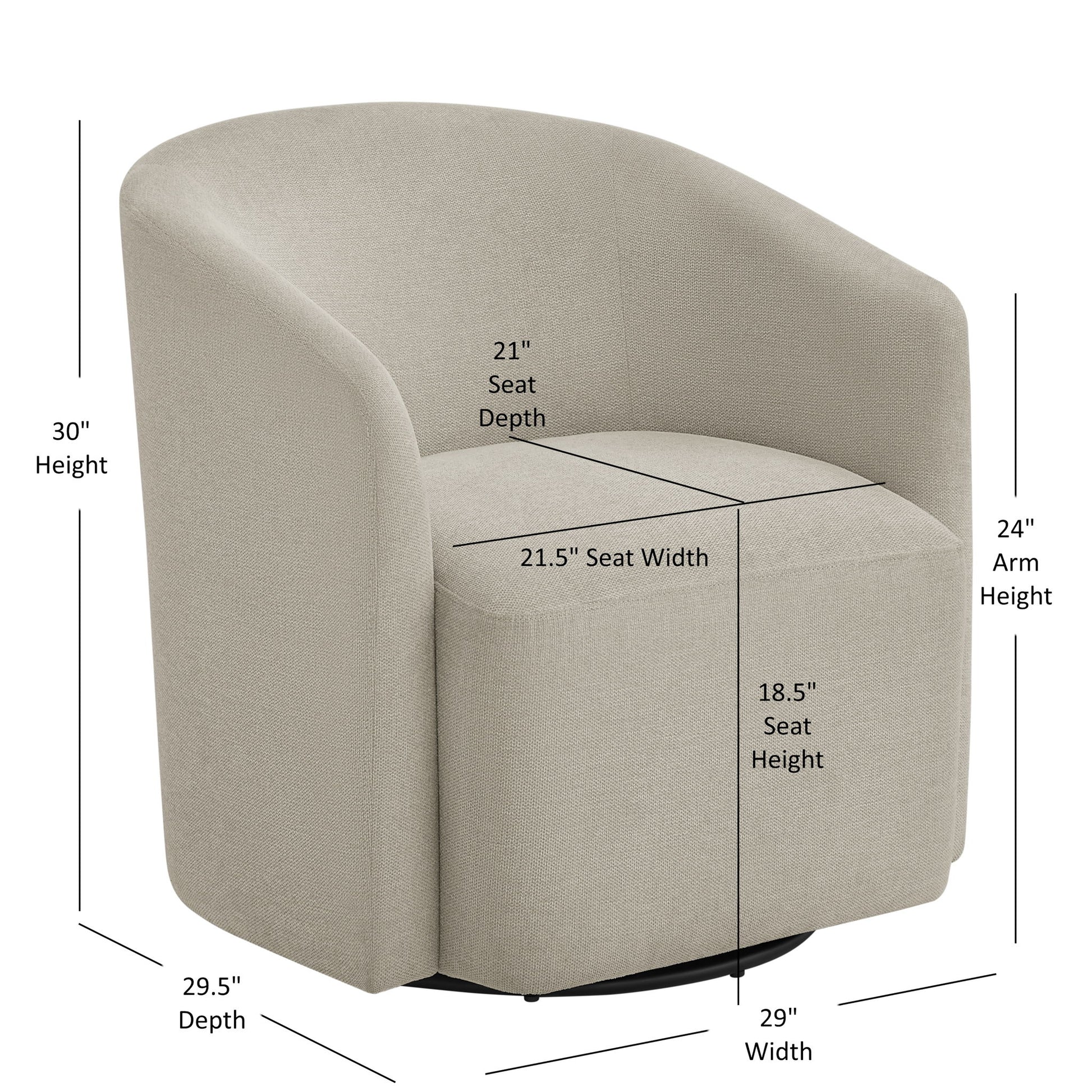 Ardena - Modern Swivel Barrel Chair Ridgecrest Home