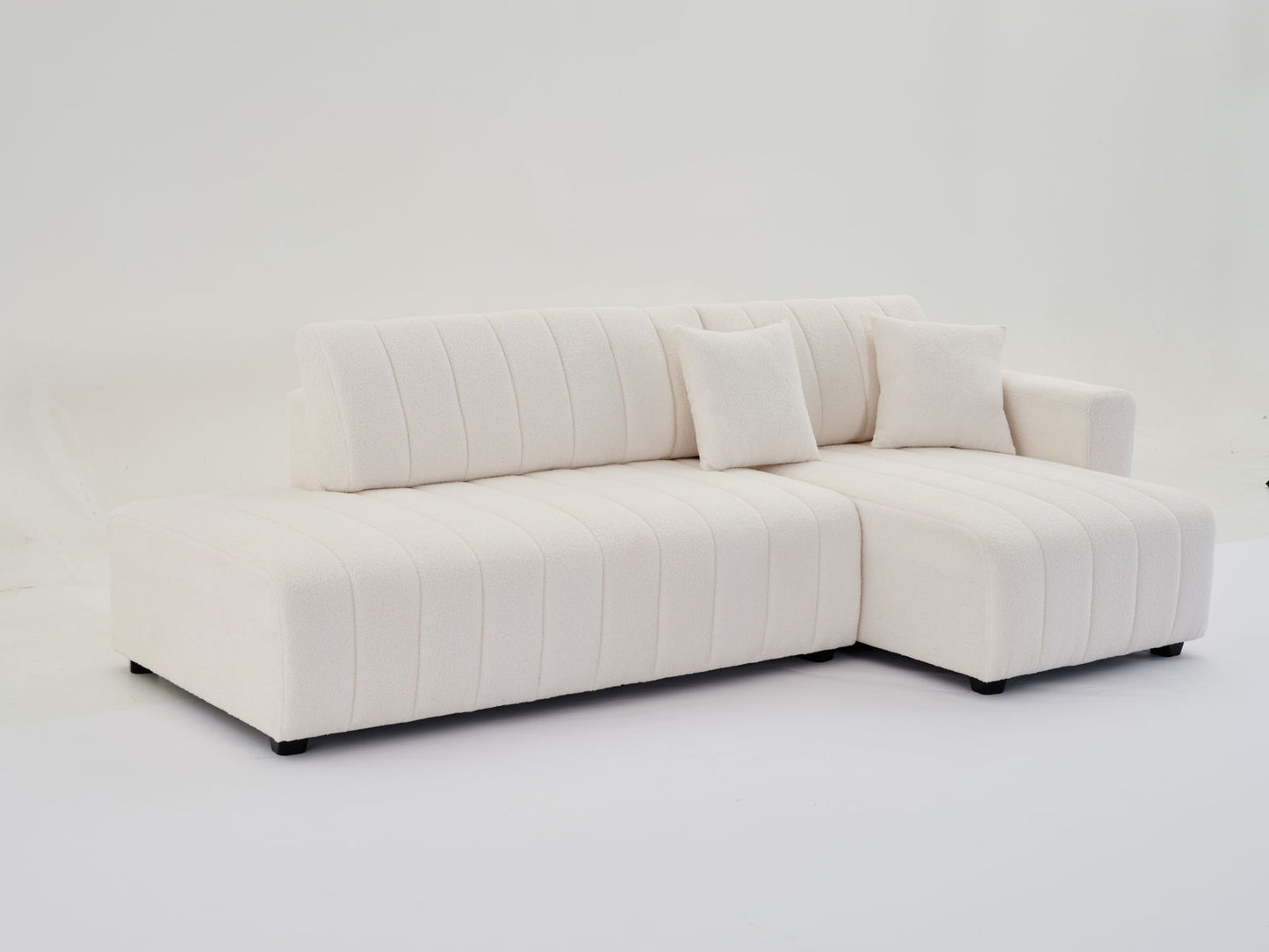 Jessica - Lamb Wool Sectional Sofa With Chaise