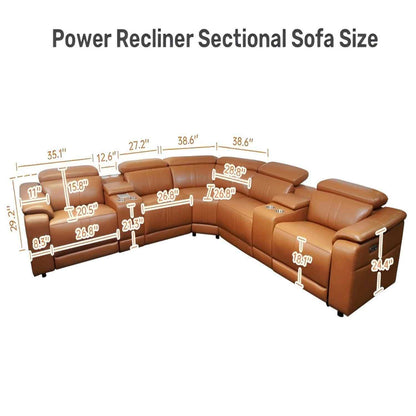 L - Shaped Recliner Sectional Sofa With Bluetooth Speakers, Wireless Charging, LED Lights Home Essentials