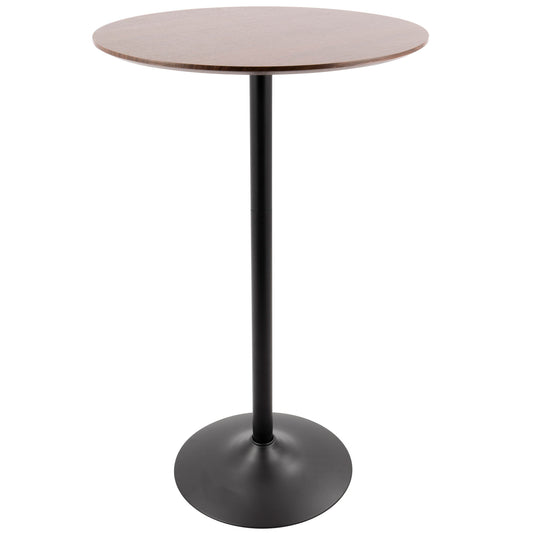 Pebble - Mid-Century Modern Adjustable Dining Or Bar Table - Walnut / Black Lumi Source