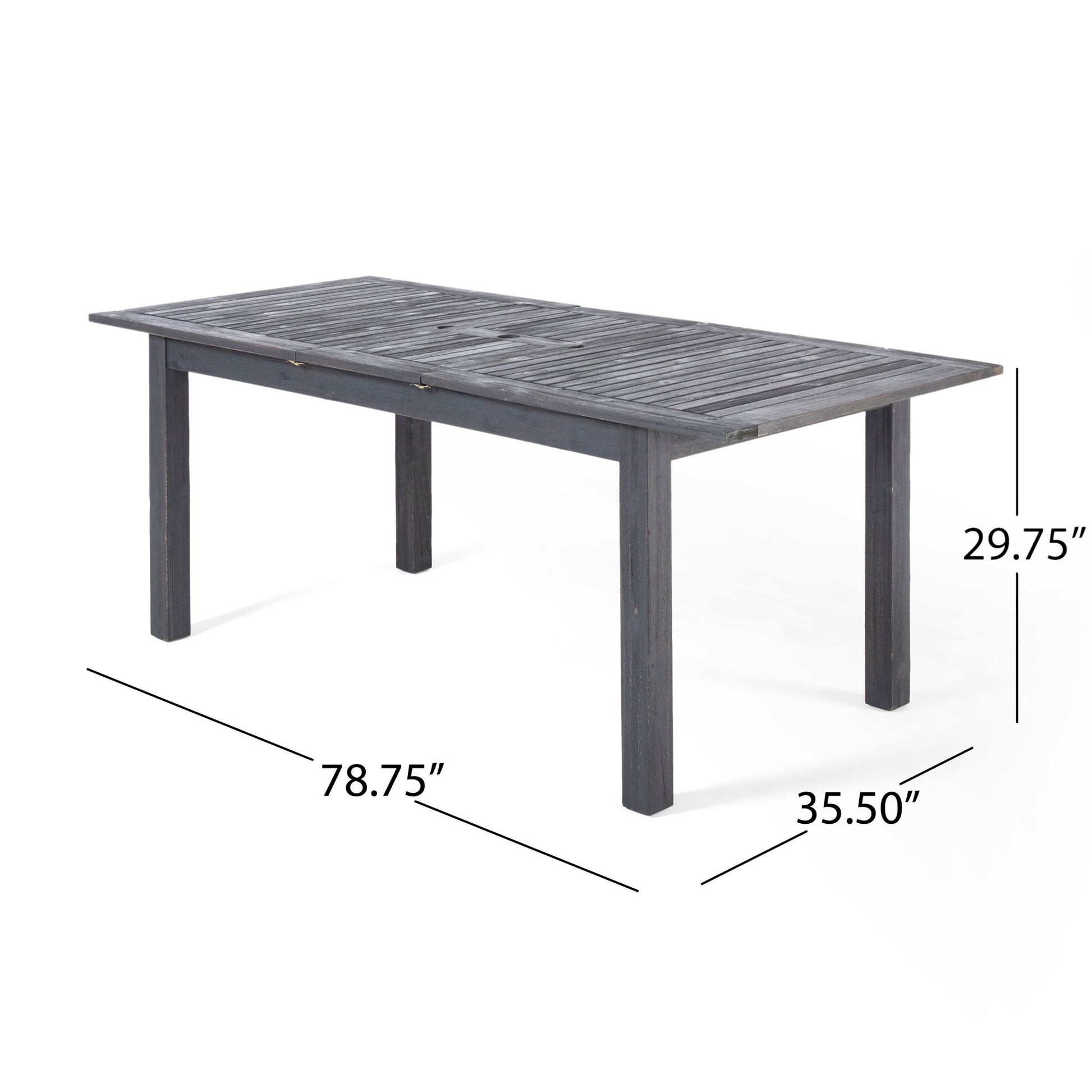 Outdoor Expandable Dining Table With Square Legs Noble House