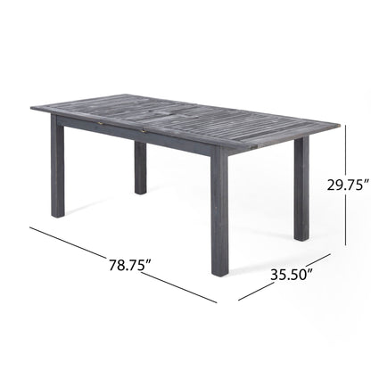 Outdoor Expandable Dining Table With Square Legs Noble House