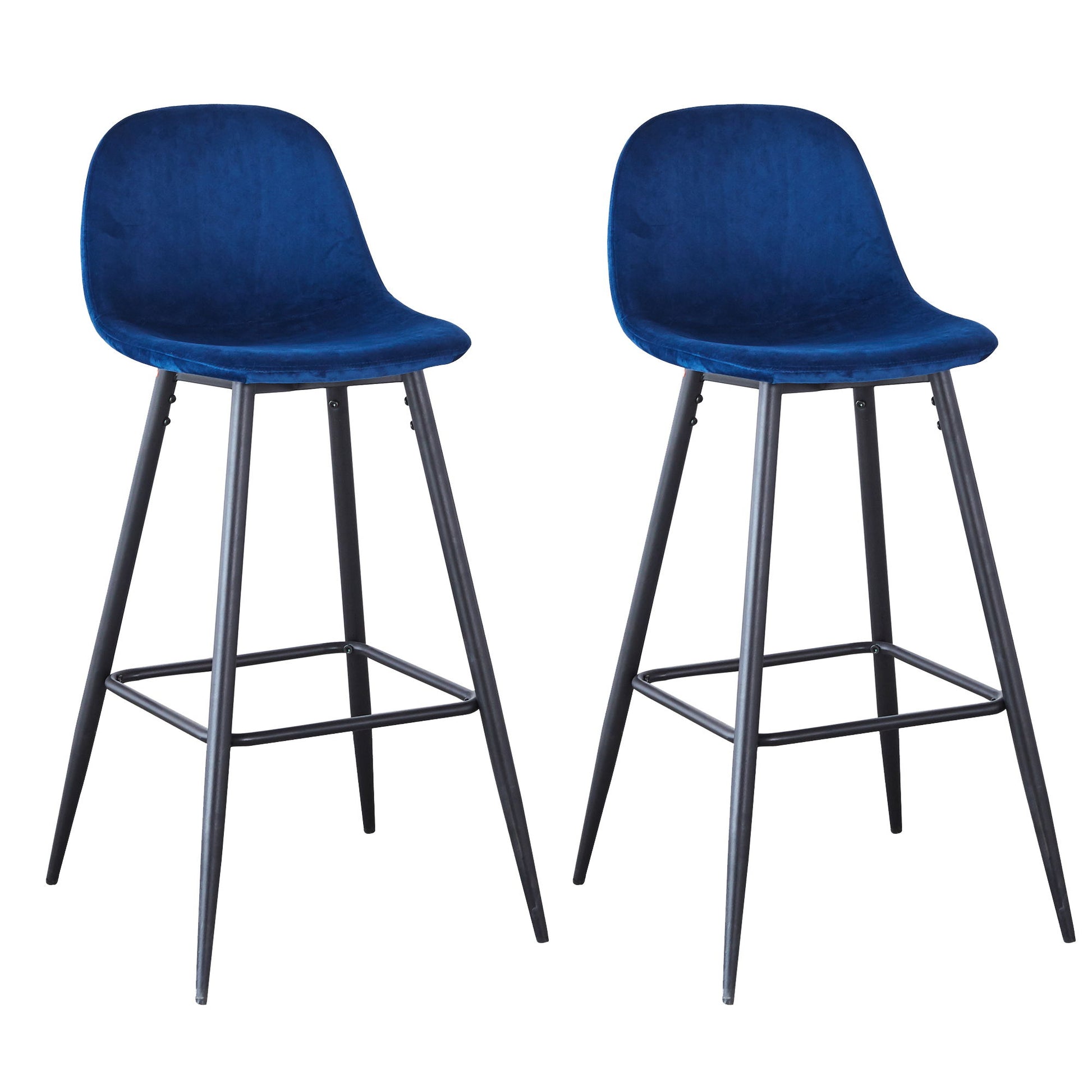 Velvet Barstool With Back (Set of 2) Home Essentials