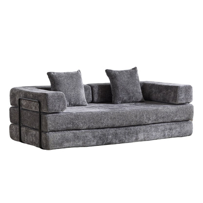 Convertible Floor Sofa Bed With Pillow Back Support Armrest Home Essentials