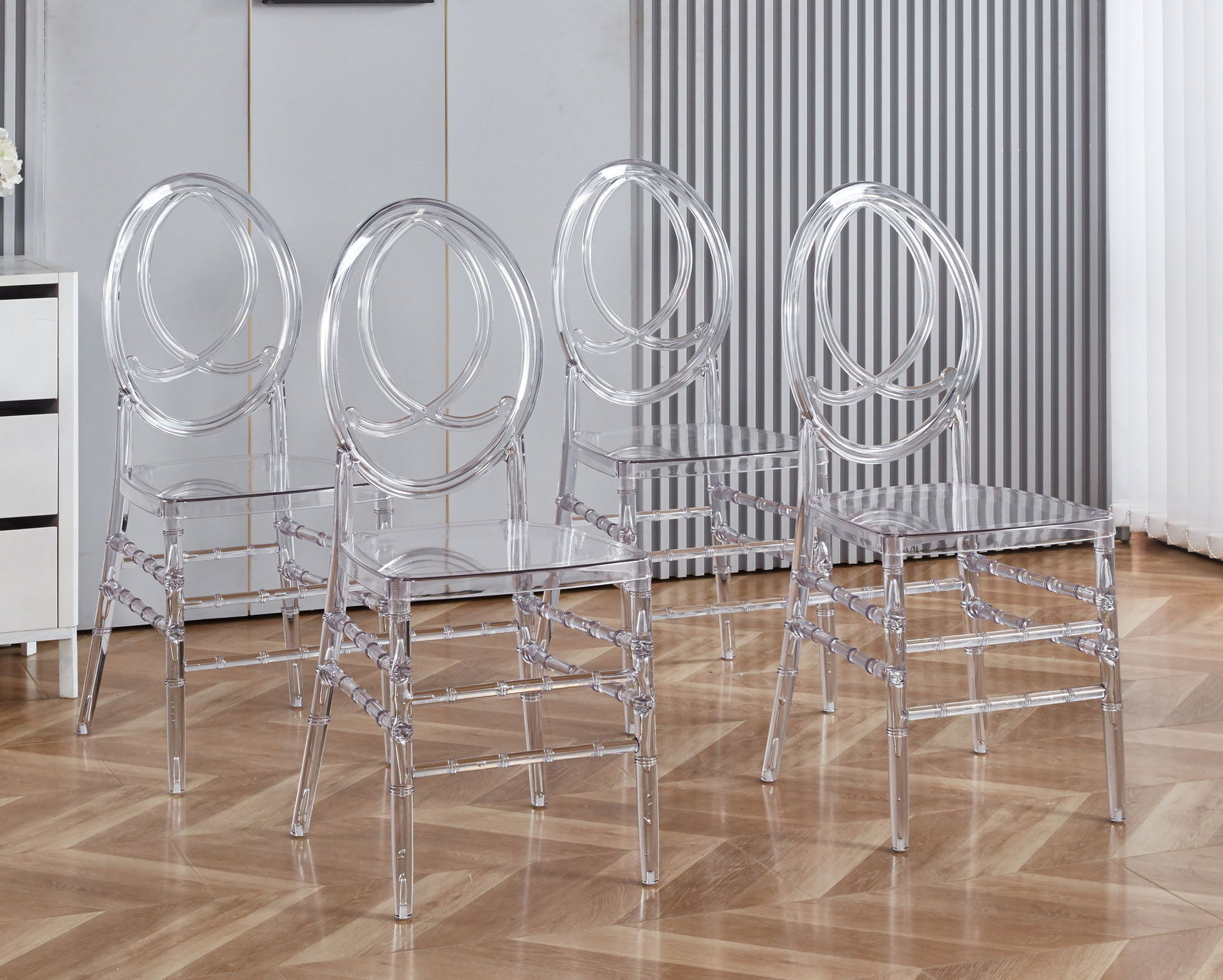 Dining Chair, Plastic Seat, Welding Chair (Set of 4) - Transparent Home Essentials