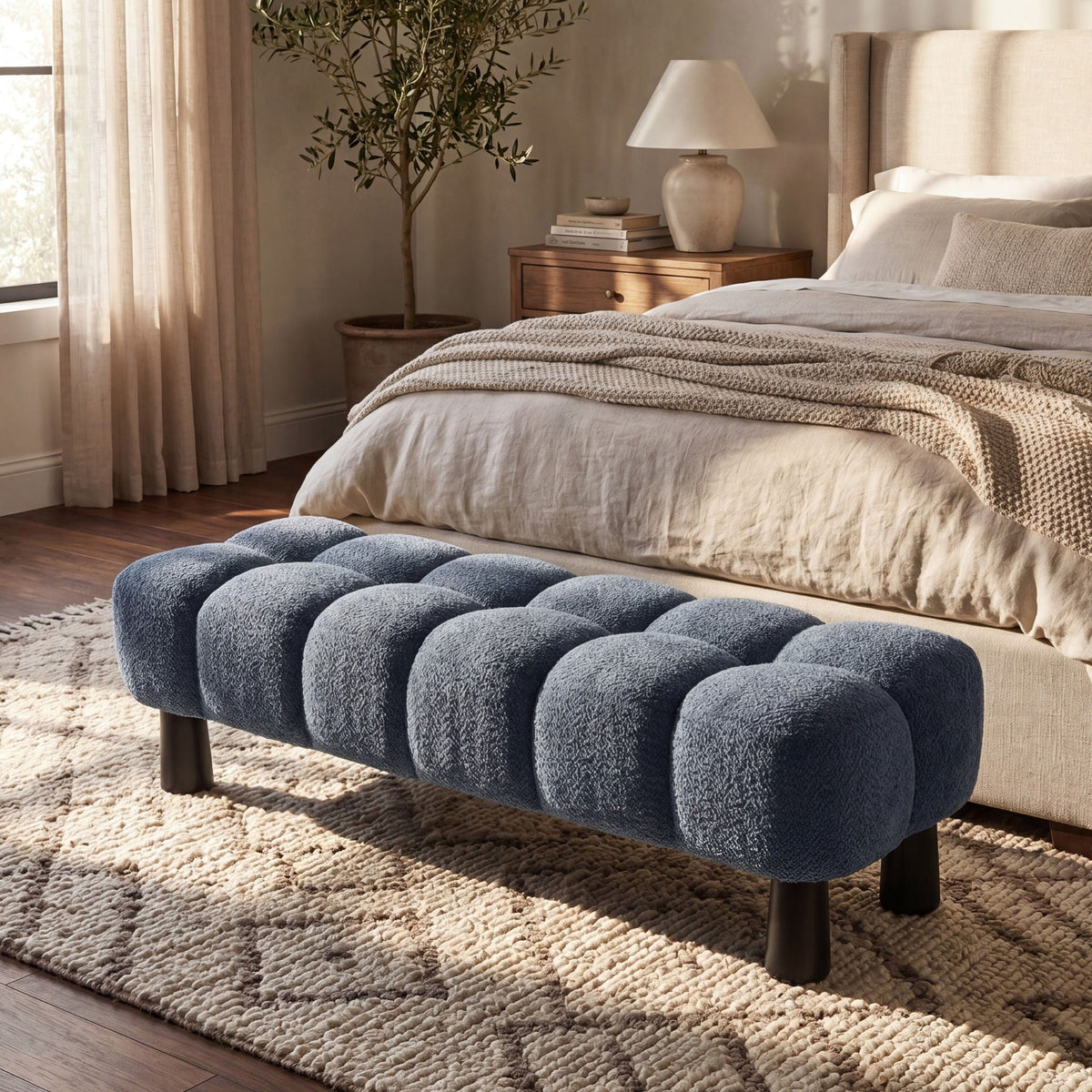 Luxury Upholstered Bench Ottoman Noble House