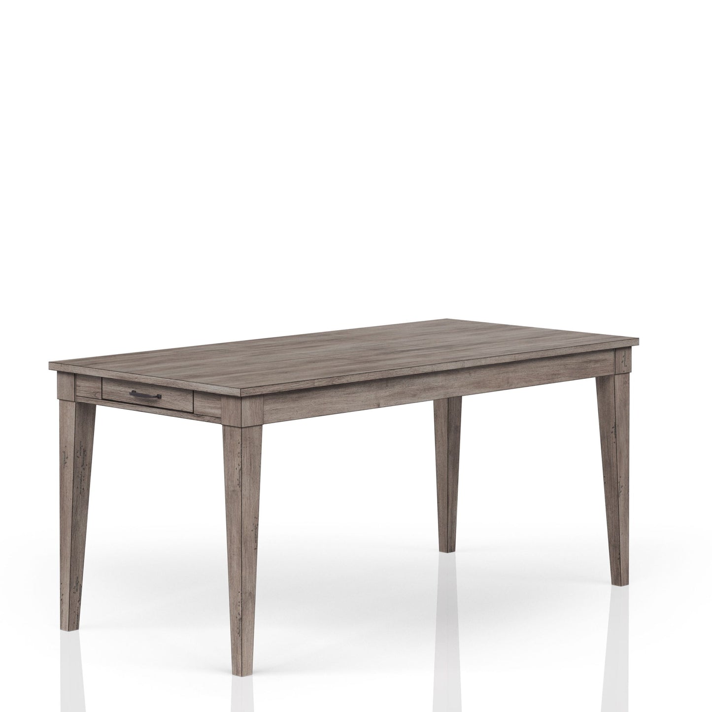 Rustic Dining Table Two Storage Drawers And Leaf - Gray Bernards Furniture