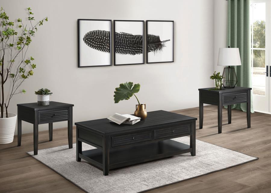 Concord - Coffee And End Table Set Distressed Coaster Fine Furniture