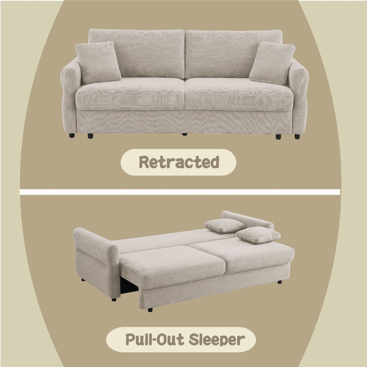 Haran - Pull Out Sleeper Sofa With Storage Acme
