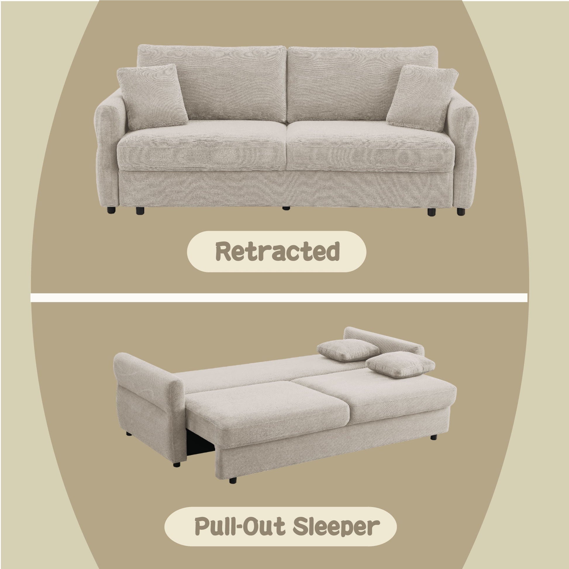 Haran - Pull Out Sleeper Sofa With Storage Acme