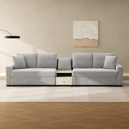 Modular Sofa Couch With Storage Armrest And Center Console Noble House