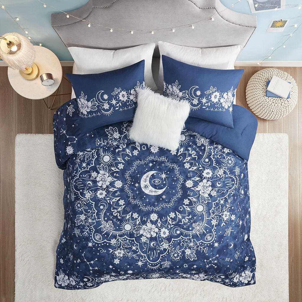 Stella - Twin Celestial Comforter Set - Navy