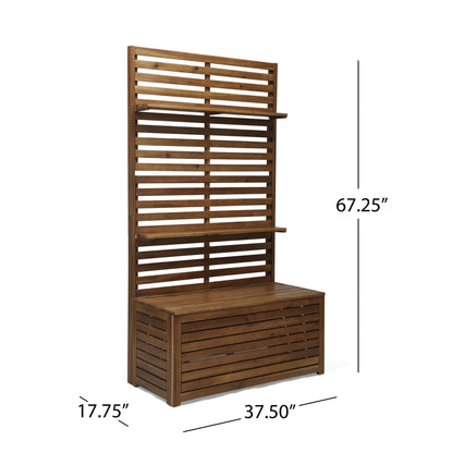 Storage Bench With Rack - Teak Noble House