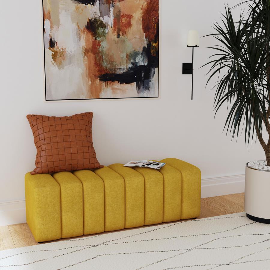 Summer - Fabric Upholstered Tufted Accent Bench Coaster Fine Furniture