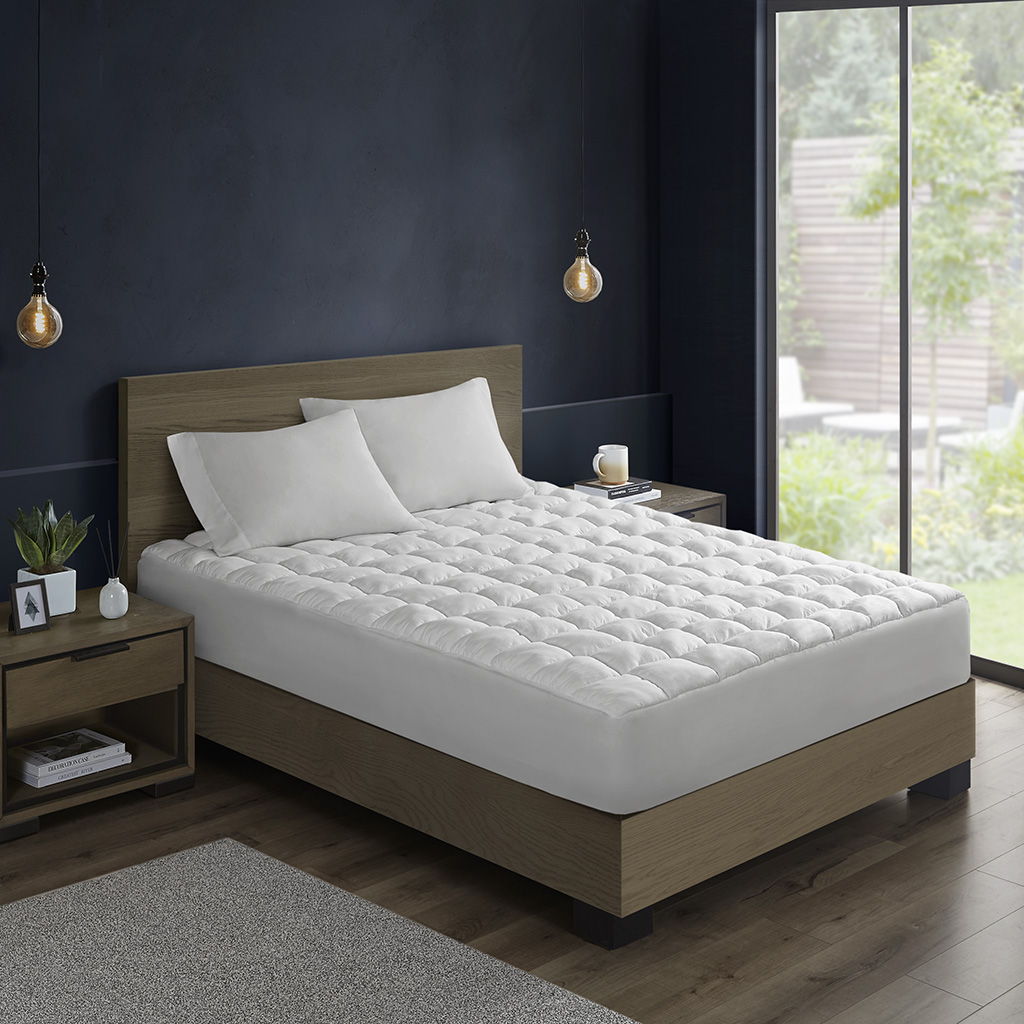 Dream Puff - Overfilled Down Alternative Queen Mattress Pad - White Intelligent Design