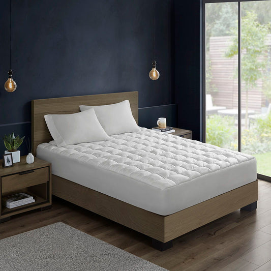 Dream Puff - Overfilled Down Alternative Queen Mattress Pad - White Intelligent Design