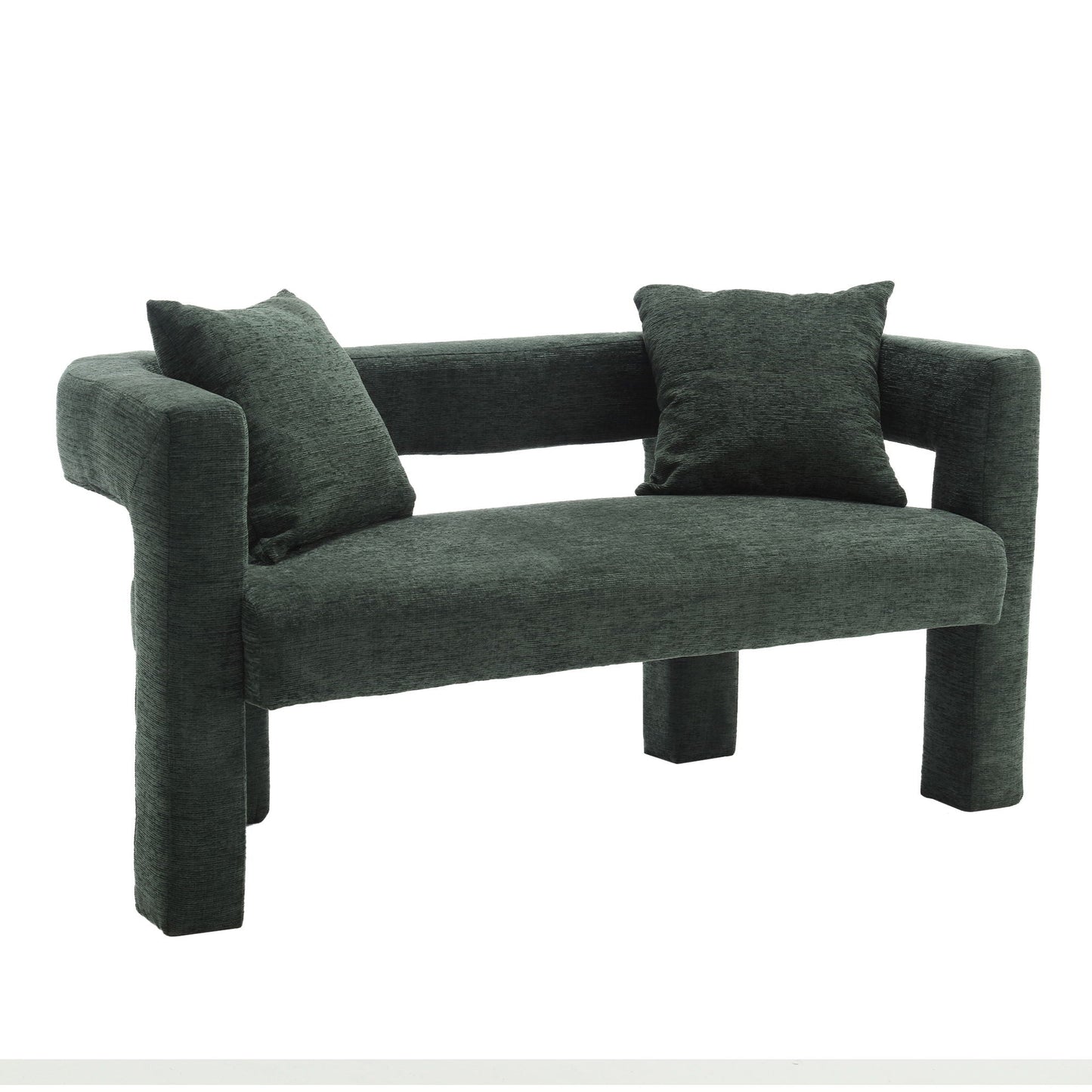Modern Chenille Loveseat Sofa, Comfy Upholstered 2 Seater Home Essentials