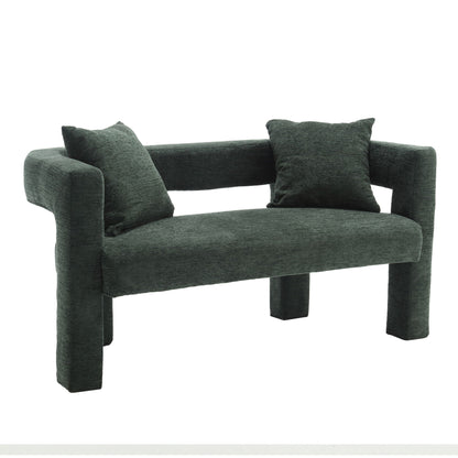 Modern Chenille Loveseat Sofa, Comfy Upholstered 2 Seater Home Essentials