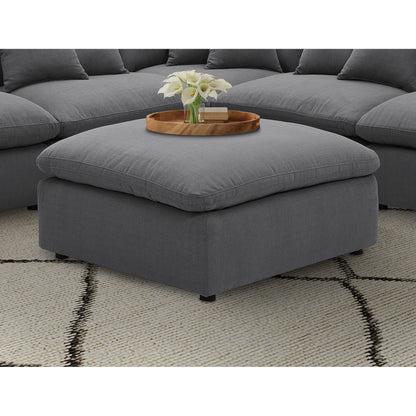 Greeley - Upholstered Square Ottoman With Cushion - Charcoal Furniture Max