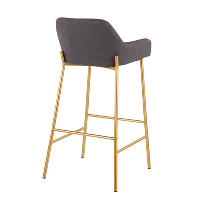 Daniella - Contemporary / Glam Fixed Height Bar Stool (Set of 2) Lumi Source