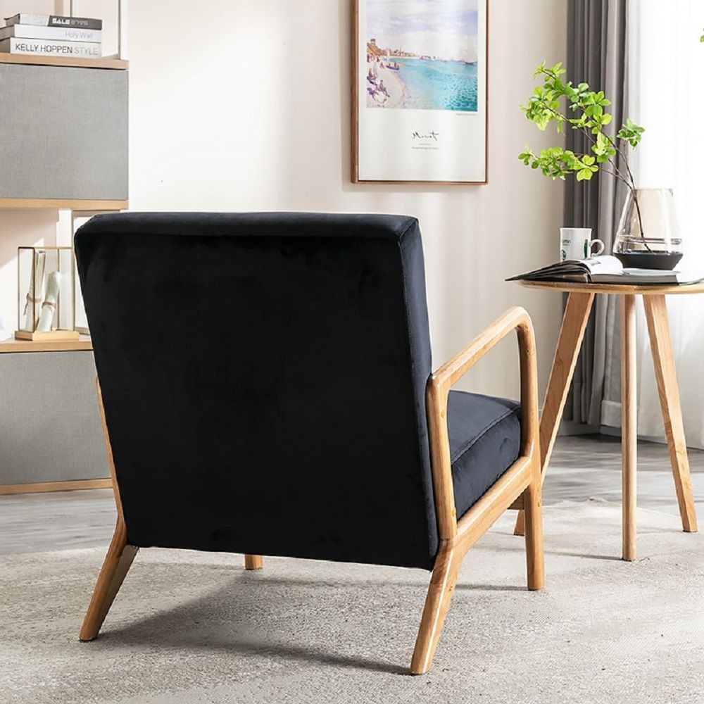 Classic Mid-Century Modern Accent Chairs, Open Framed Armchair With Cushioning US Pride