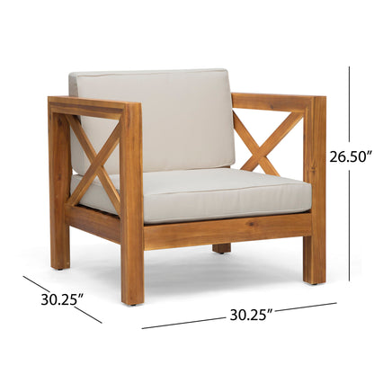Brava - Mid - Century Modern Club Chair With Water Resistant Cushions Noble House