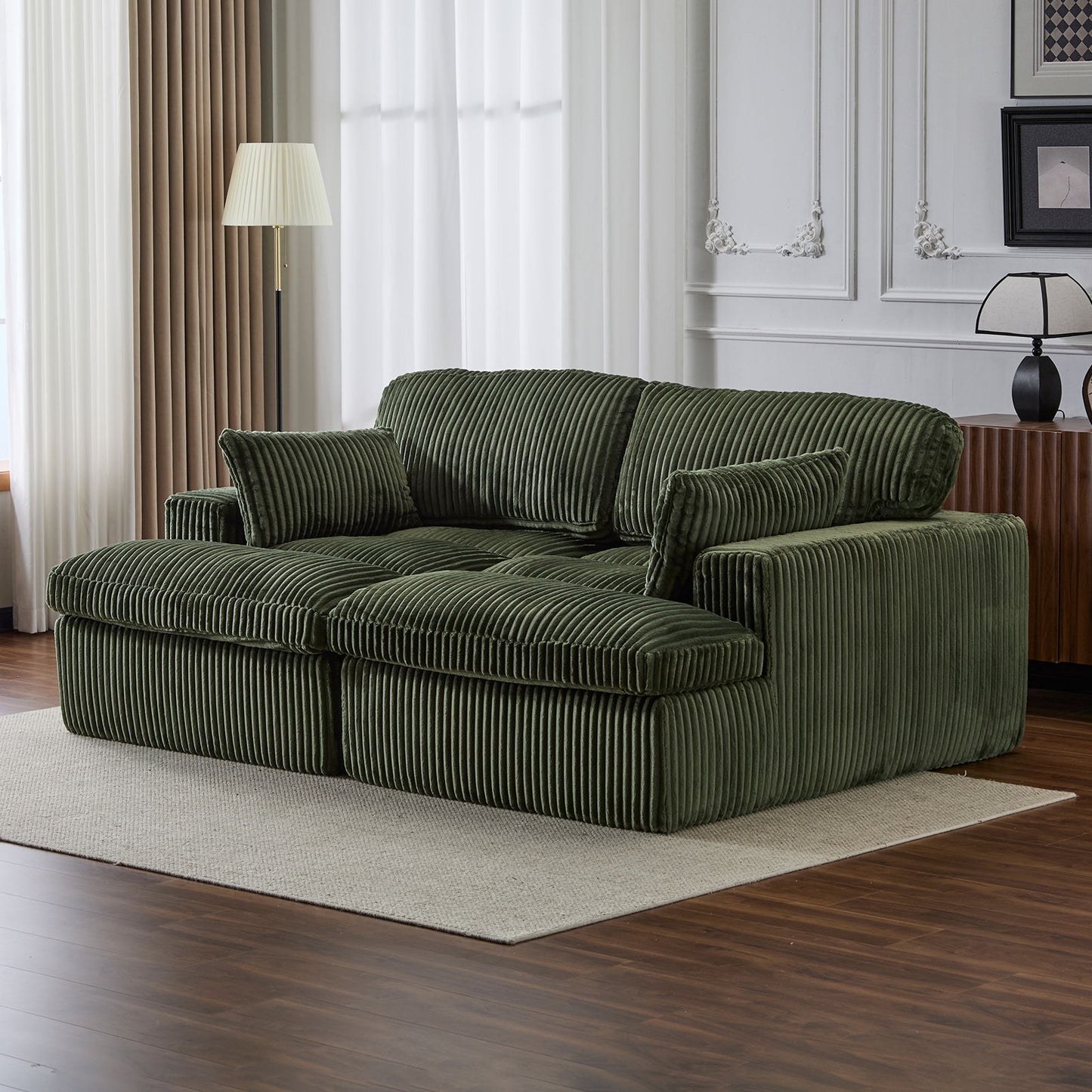 Double Chaise Lounge Chair, Oversized Upholstered Sleeper Cloud Couch Home Essentials