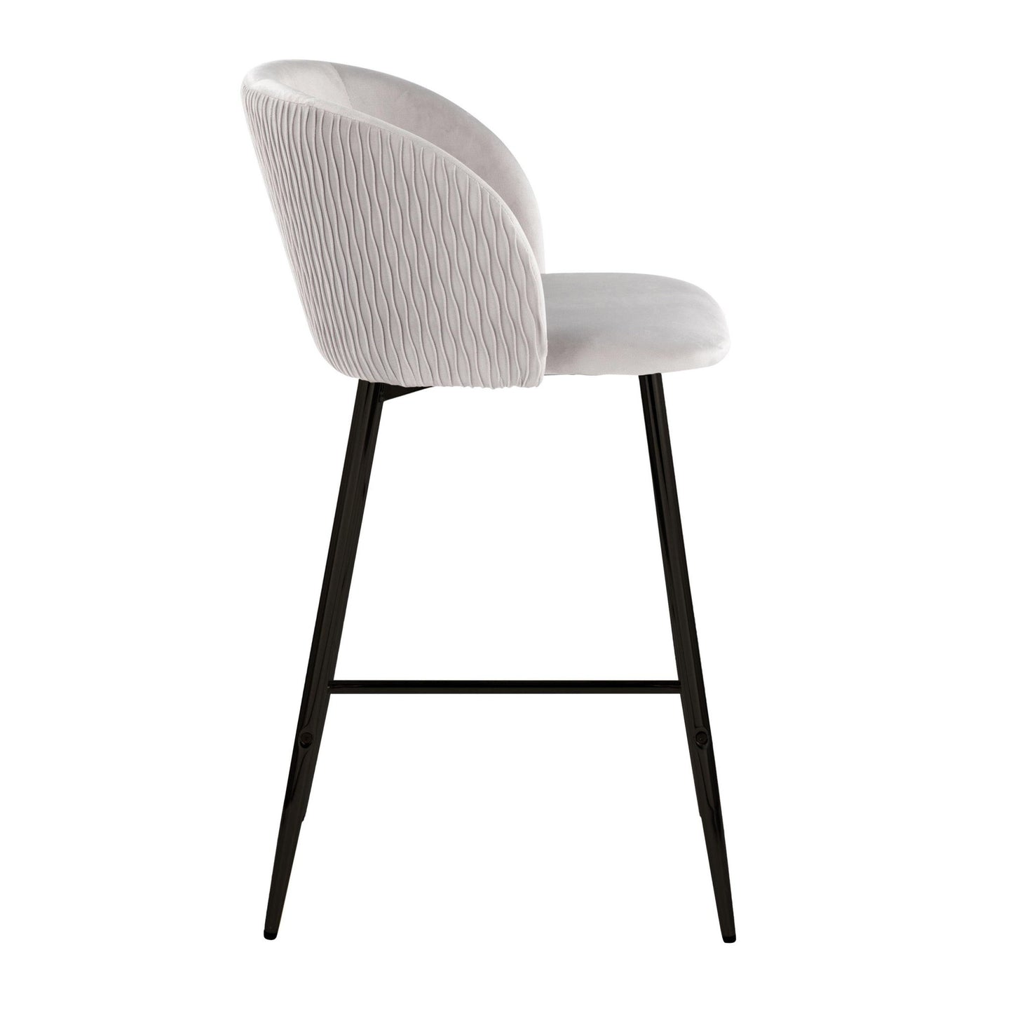 Fran - Pleated Waves Contemporary Fixed Height Counter Stool (Set of 2) Lumi Source
