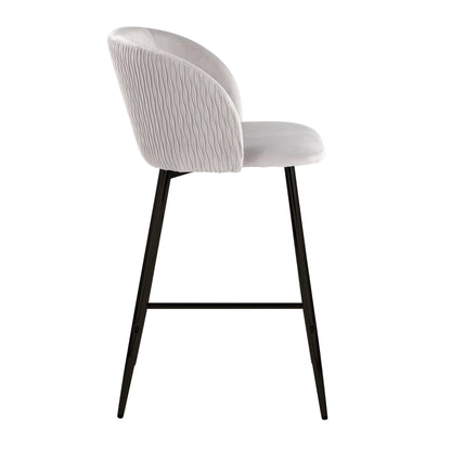Fran - Pleated Waves Contemporary Fixed Height Counter Stool (Set of 2) Lumi Source