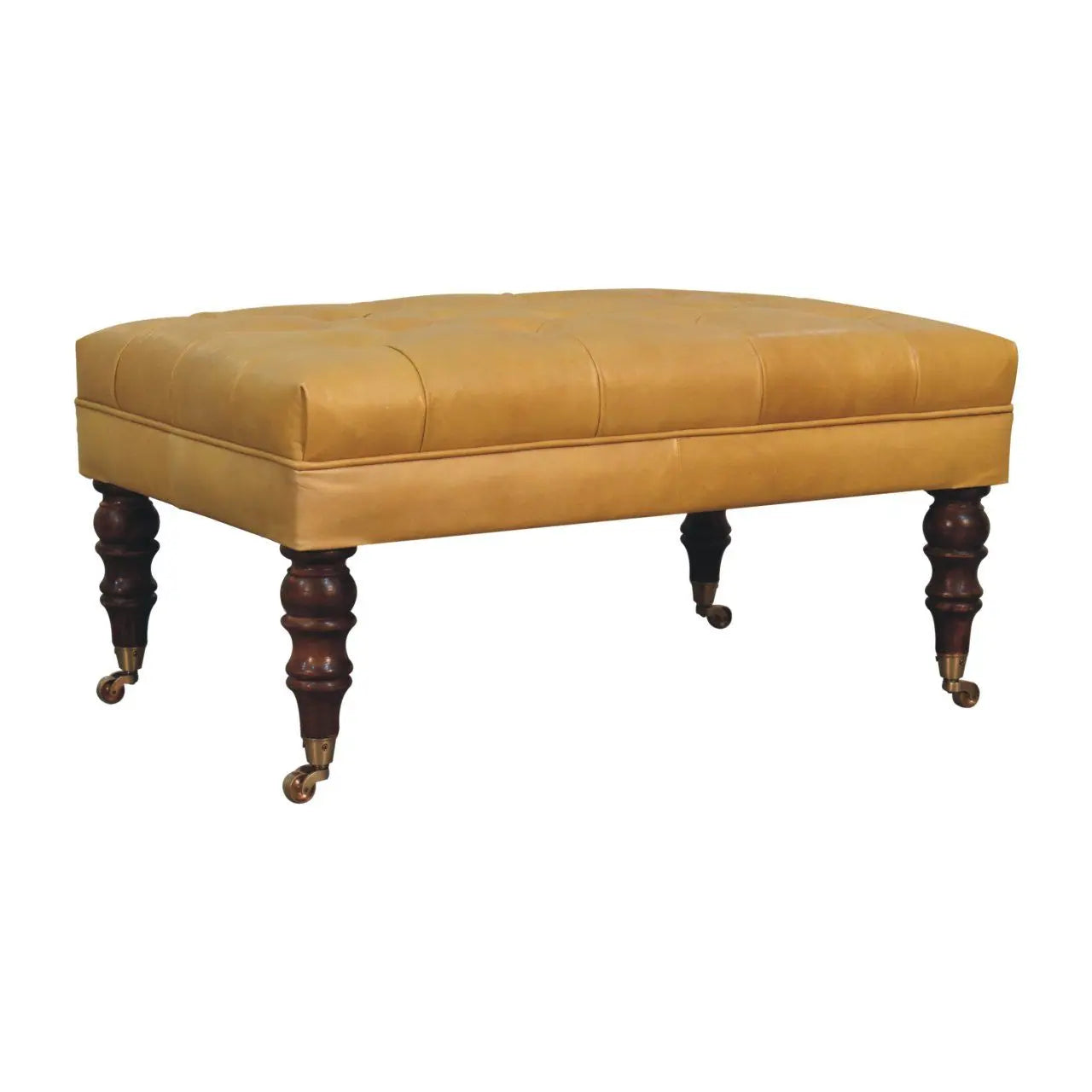 Buffalo - Leather Ottoman With Castor Legs Artisan Furniture