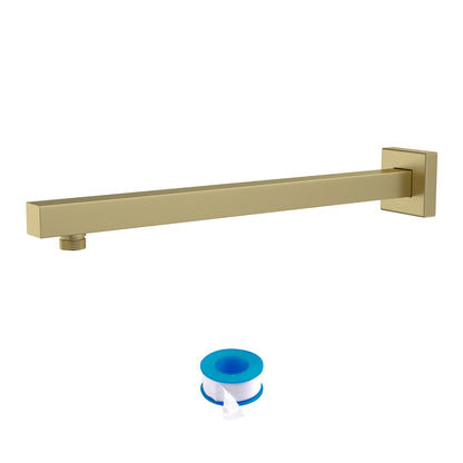 Wall Mounted Shower Arm With Flange, 16" Stainless Steel For Rain Shower Heads - Gold Daily Nest