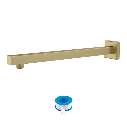 Wall Mounted Shower Arm With Flange, 16" Stainless Steel For Rain Shower Heads - Gold Daily Nest